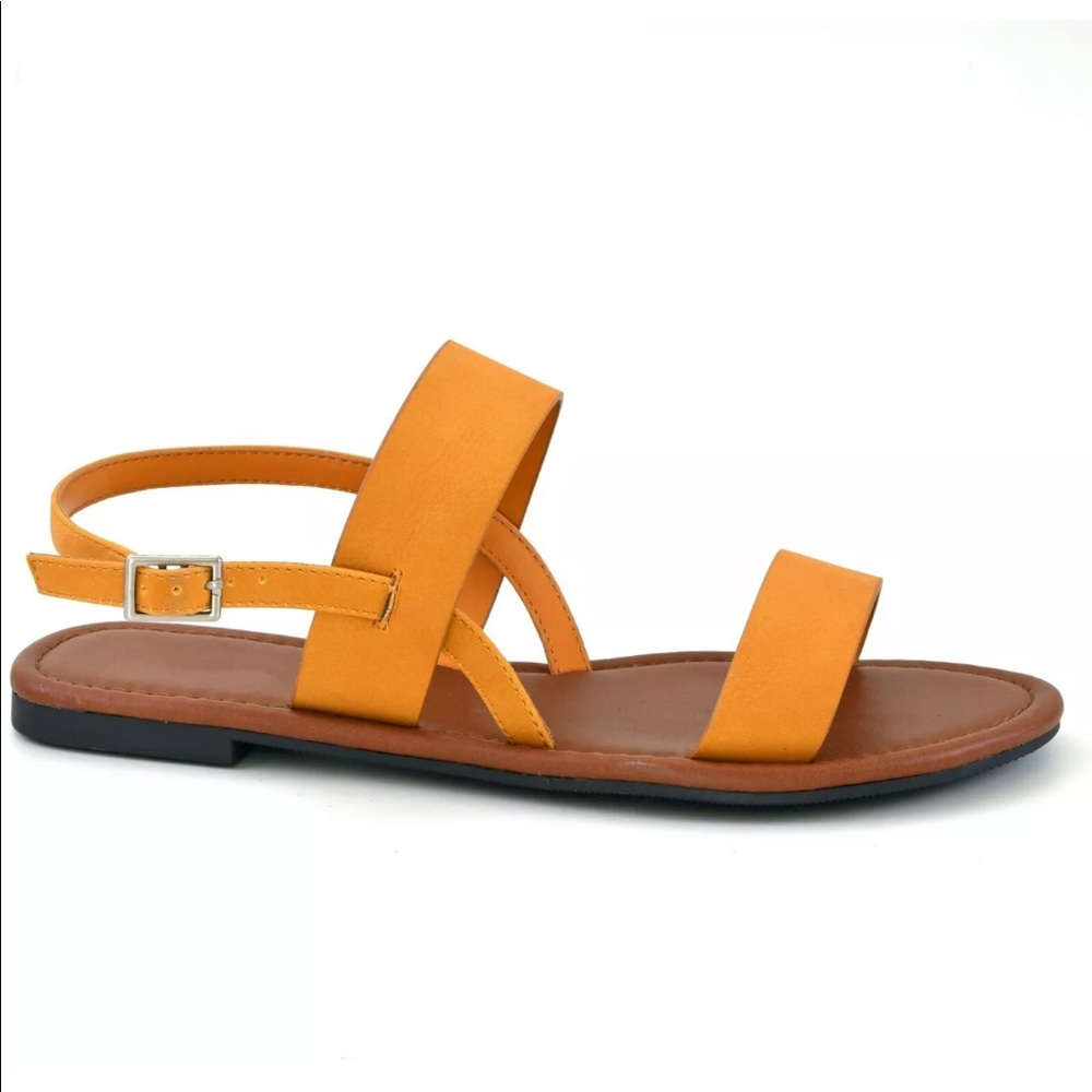Women's Flat Summer Slingback Sandals Mustard